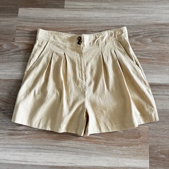 Jason Wu Pants - Jason Wu | NWT Khaki Colored Linen Blend High-Waisted Shorts size 12